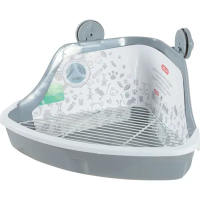 Bac toilette d'angle 25 x 25 x façade 32 cm hauteur 14.5 cm pour rongeur