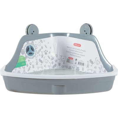 Bac toilette d'angle 25 x 25 x façade 32 cm hauteur 14.5 cm pour rongeur