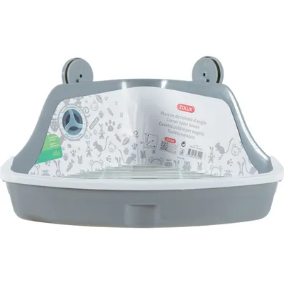 Bac toilette d'angle 25 x 25 x façade 32 cm hauteur 14.5 cm pour rongeur
