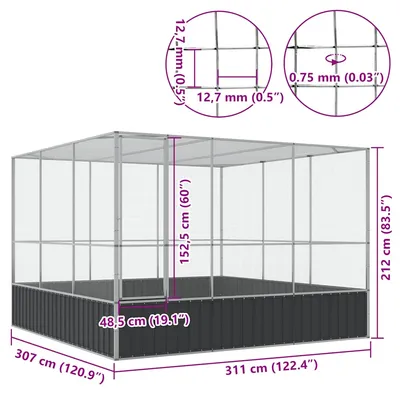 vidaXL volière Acier