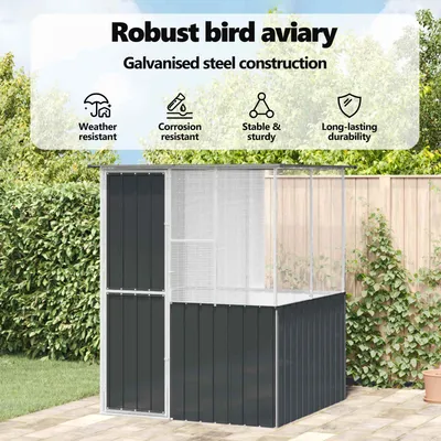 vidaXL Cage pour oiseaux d'extérieur Acier