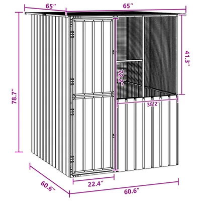 vidaXL Cage pour oiseaux d'extérieur Acier