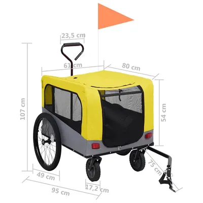 vidaXL remorque de vélo pour animaux de compagnie Tissu