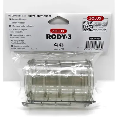 zolux - 2 Tubes droit  Rody gris transparent. taille ø 6 cm x 10 cm. pour r