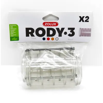 zolux - 2 Tubes droit  Rody gris transparent. taille ø 6 cm x 10 cm. pour r