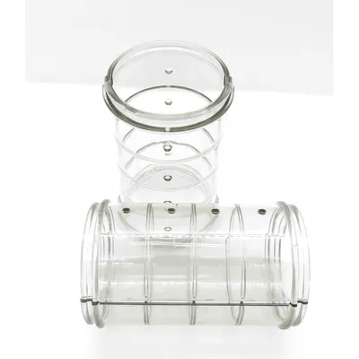 2 Tubes droit  Rody gris transparent. taille ø 6 cm x 10 cm. pour rongeur.