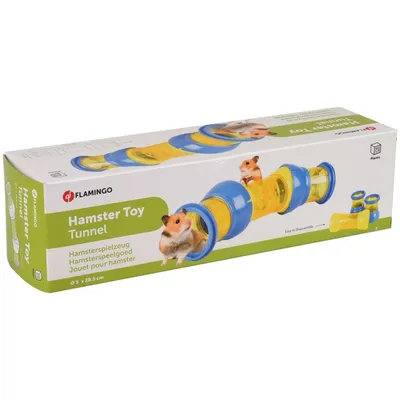 Flamingo - Tunnel violet et jaune ø 7.5 x 27.5 cm pour rongeur hamster