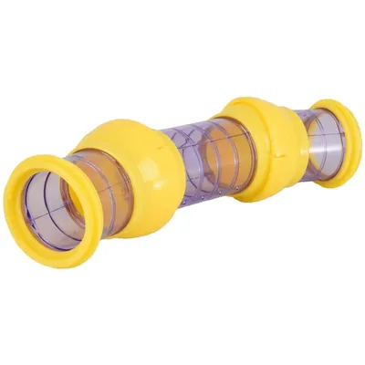 Tunnel violet et jaune ø 7.5 x 27.5 cm pour rongeur hamster