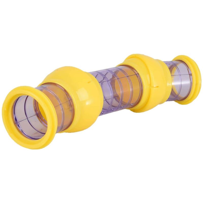 Flamingo - Tunnel violet et jaune ø 7.5 x 27.5 cm pour rongeur hamster