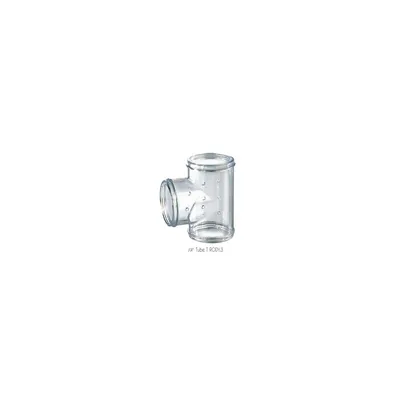 Tube T Rody gris transparent. taille ø 5 cm x 9.5 cm x 8 cm. pour rongeur.