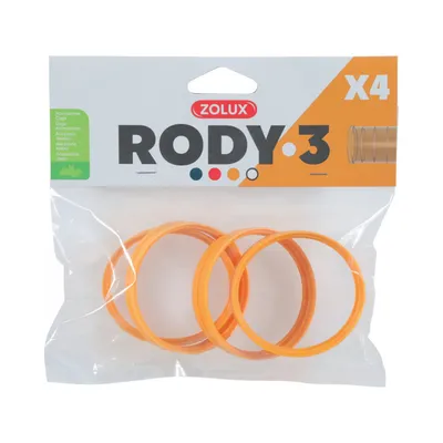 4 anneaux connecteur pour tube Rody couleur banane taille ø 6 cm pour ronge