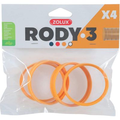 4 anneaux connecteur pour tube Rody couleur banane taille ø 6 cm pour ronge