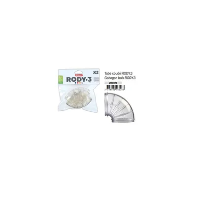 2 Tubes Coude  Rody gris transparent taille ø 5 cm pour rongeur