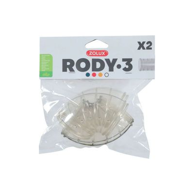 2 Tubes Coude  Rody gris transparent taille ø 5 cm pour rongeur