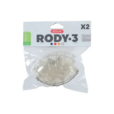 2 Tubes Coude  Rody gris transparent taille ø 5 cm pour rongeur
