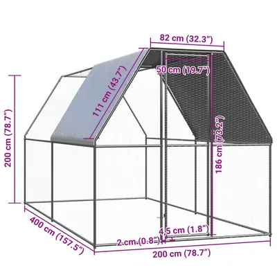 vidaXL cage pour poulets Acier vidaXL cage pour poulets Acier