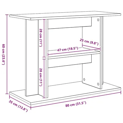 vidaXL support pour aquarium Bois d'ingénierie