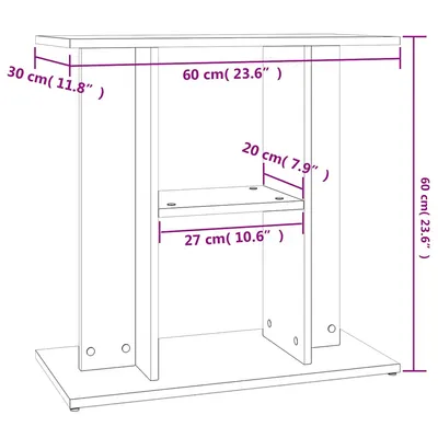 vidaXL support pour aquarium Bois d'ingénierie