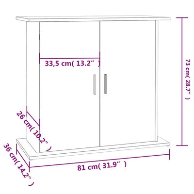 vidaXL support pour aquarium Bois d'ingénierie