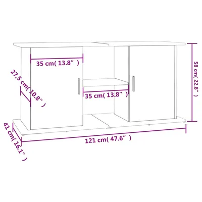 vidaXL support pour aquarium Bois d'ingénierie