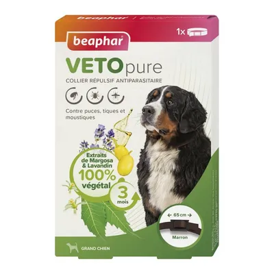 VETOpure, collier répulsif antiparasitaire pour grand chien - Beaphar VETOpure, collier répulsif antiparasitaire pour grand chien - Beaphar