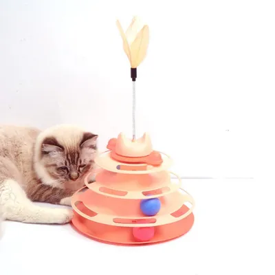 FurryFusion Jouet pour chat à plateau tournant