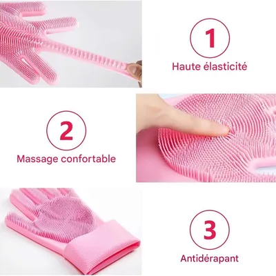 FurryFusion Gants en silicone pour laver les animaux de compagnie