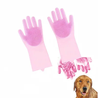 FurryFusion Gants en silicone pour laver les animaux de compagnie