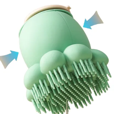 FurryFusion Brosse de bain en silicone en forme de pieuvre