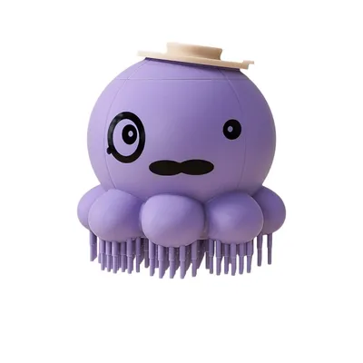 FurryFusion Brosse de bain en silicone en forme de pieuvre