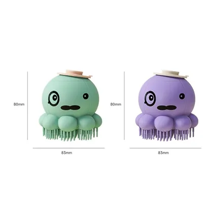 FurryFusion Brosse de bain en silicone en forme de pieuvre
