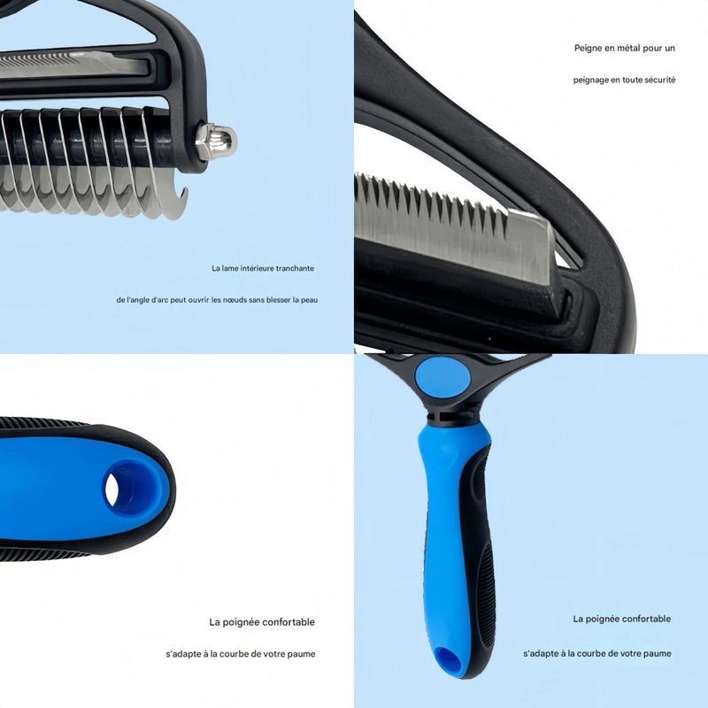 FurryFusion Peigne pour chien double usage