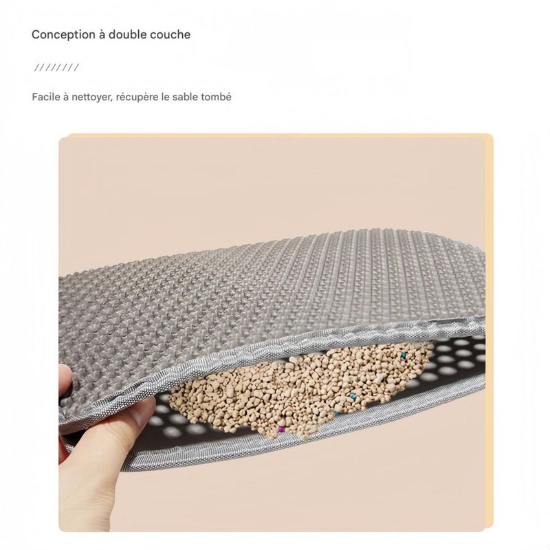 FurryFusion Mat de sable pour chat en EVA double couche
