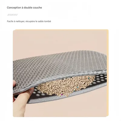 FurryFusion Mat de sable pour chat en EVA double couche