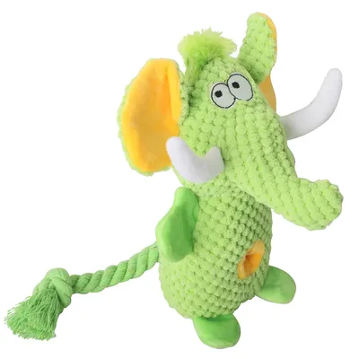 Jouet en peluche pour chien en forme d'éléphant Pet Planet
