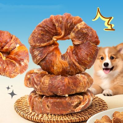 FurryFusion Golosinas para perros, anillo masticable de carne pura