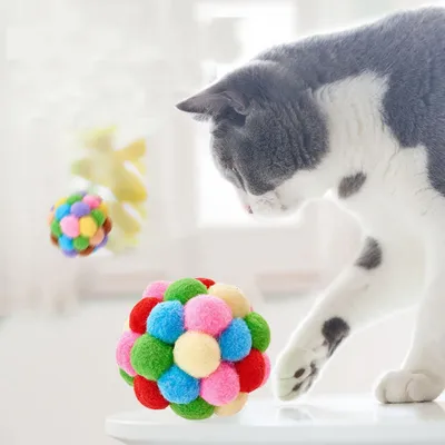Pet Planet Lot de 3 balles extensibles en peluche pour chat
