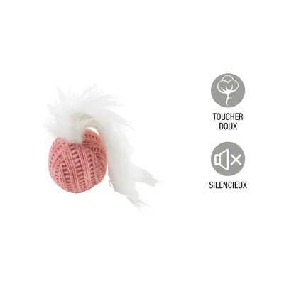 Balle pour Chat en Tissu avec Plume - Anti-Stress et Ludique