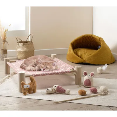 Balle pour Chat en Tissu avec Plume - Anti-Stress et Ludique
