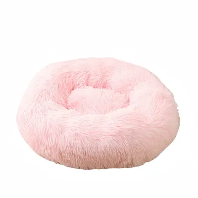 FurryFusion Lit rond en peluche pour chat