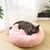 FurryFusion Lit rond en peluche pour chat