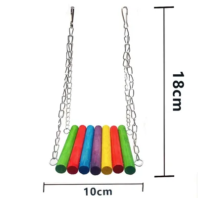 FurryFusion Jouet pour perroquet Pont suspendu arc-en-ciel
