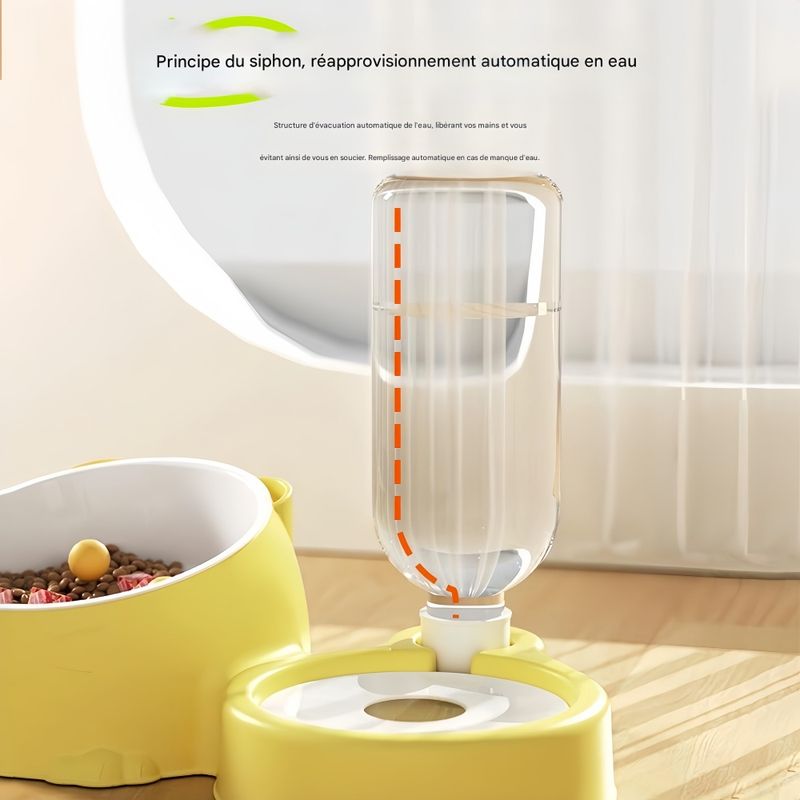 FurryFusion Double gamelle d'eau et de nourriture pour chats et chiens