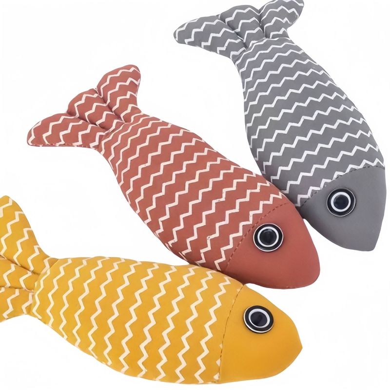 FurryFusion Jouet pour chat en forme de poisson au catnip