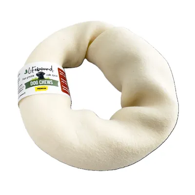 Lifebound Os à mâcher en cuir de veau, petit anneau, lot de 10, 8,9 cm