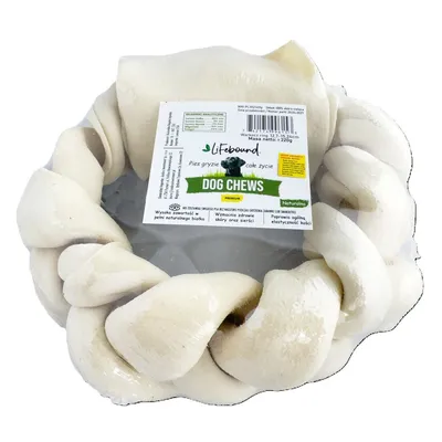 Lifebound Os à mâcher tressés en cuir de veau, lot de 6, 15 cm Lifebound Os à mâcher tressés en cuir de veau, lot de 6, 15 cm