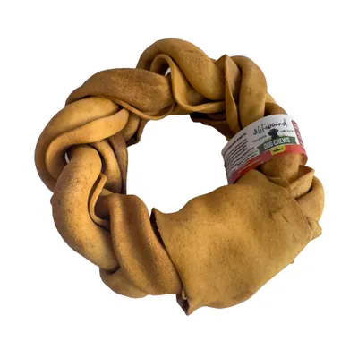 Lifebound Os à mâcher tressés en cuir de veau, lot de 6, 15 cm