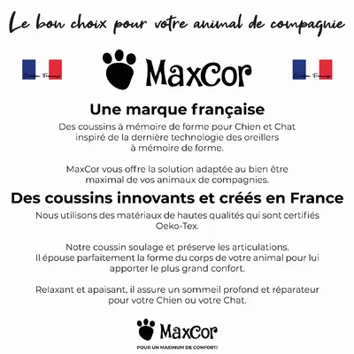 MaxCor Coussin Chien Déhoussable - Mémoire de Forme - Grand Anthracite