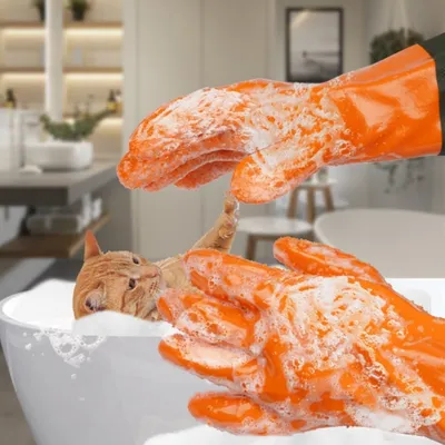 FurryFusion Gants de bain pour animaux de compagnie