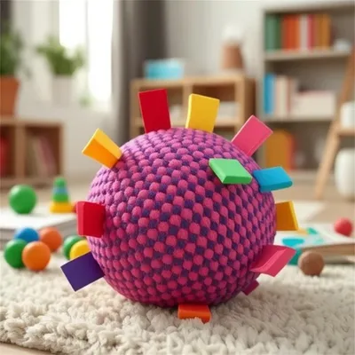 FurryFusion Bille à Cloche en Peluche pour Chats et Chiens